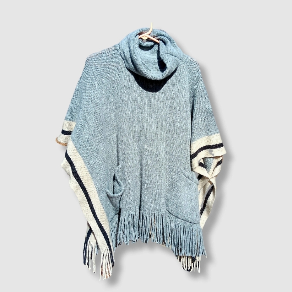 Steve Madden Fringed Poncho OS